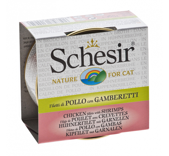 Schesir Cat Broth Κοτόπουλο με Γαρίδες 70gr