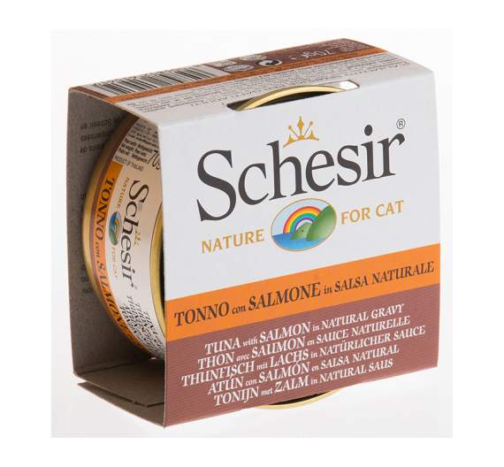 Schesir Cat Natural Gravy Sauce Τόνος με Σολομό 70gr