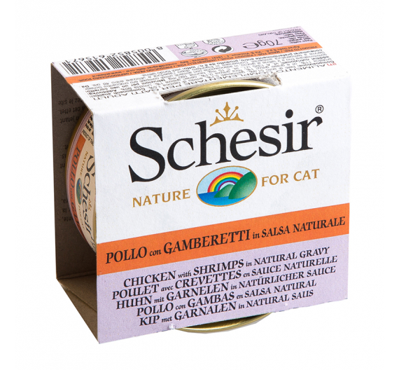 Schesir Cat Natural Gravy Sauce Κοτόπουλο με Γαρίδες 70gr