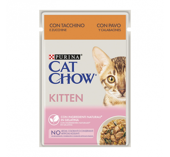 Purina Cat Chow Kitten Γαλοπούλα & Κολοκυθάκια σε Ζελέ 85gr