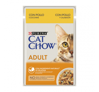 Purina Cat Chow Adult Κοτόπουλο & Κολοκυθάκια σε Ζελέ 85gr