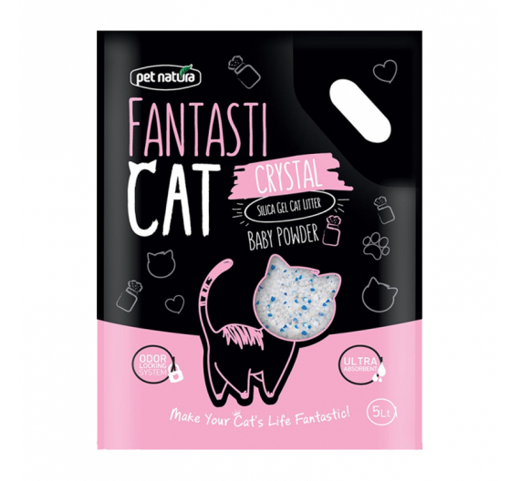 Pet Natura FantastiCat Άμμος Crystal με άρωμα Baby Powder 5Lt