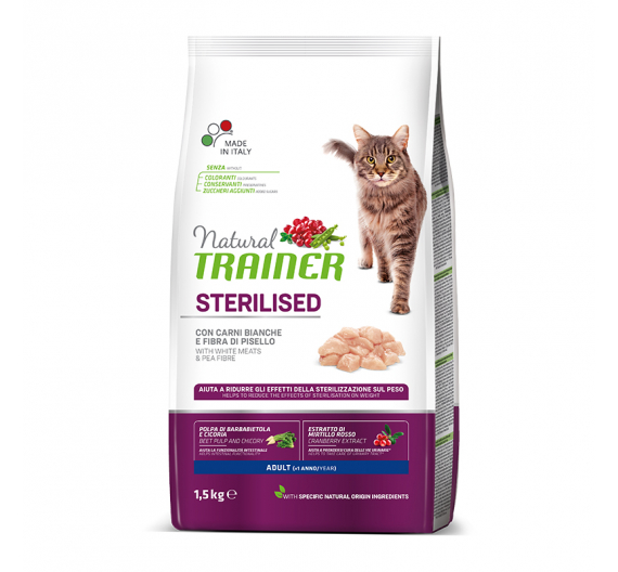 Natural Trainer Adult Sterilized Λευκά Κρέατα 10kg Natural Trainer Adult Sterilized Λευκά Κρέατα 10kg