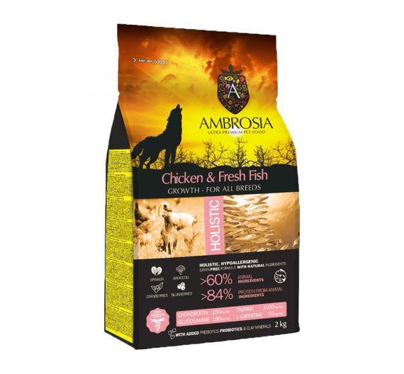Ambrosia Holistic Grain Free Puppy Regular Chicken & Fresh Fish 6kg