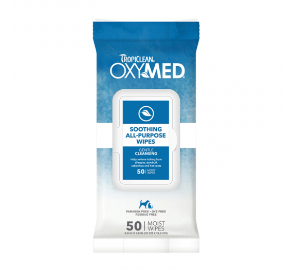 Tropiclean Oxymed Shoothing All Purpose Wipes 50τμχ Tropiclean Oxymed Shoothing All Purpose Wipes 50τμχ