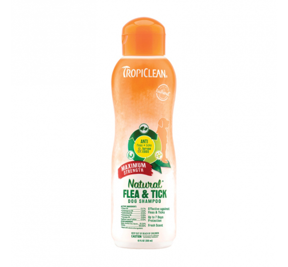 Tropiclean Flea & Tick Dog Shampoo Maximum Strength 355ml Tropiclean Flea & Tick Dog Shampoo Maximum Strength 355ml