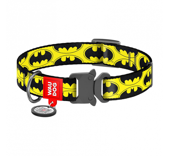 Wau Dog Περιλαίμιο Batman Logo με Smart ID & Μεταλλικό Κούμπωμα