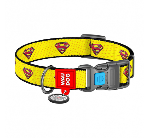 Wau Dog Περιλαίμιο Superman 2 με Smart ID & Πλαστικό Κούμπωμα