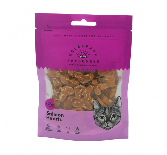 Celebrate Freshness Salmon Heart Bites for Cats 50gr