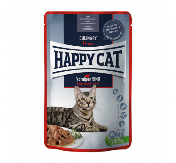 Happy Cat Meat In Sauce Adult/Sterilised Βοδινό 85gr Happy Cat Meat In Sauce Adult/Sterilised Βοδινό 85gr