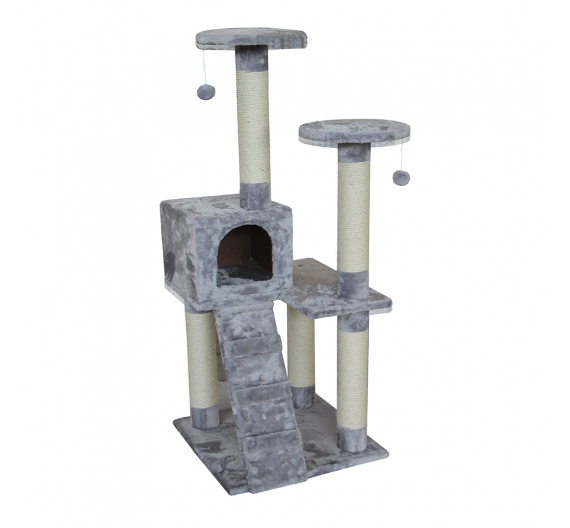 Pet Interest Γατόδεντρο Double Tower Playground 53x53x134cm Γκρι