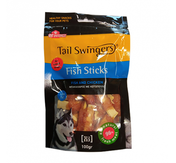 Tail Swingers Sticks Ψαριού με Κοτόπουλο 100gr Small Breeds