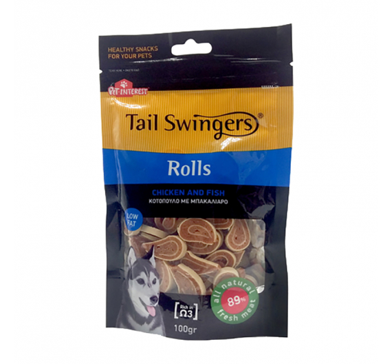 Tail Swingers Ρολάκια με Κοτόπουλο & Ψάρι 100gr