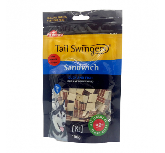 Tail Swingers Sandwich Πάπια με Ψάρι 100gr Small Breeds