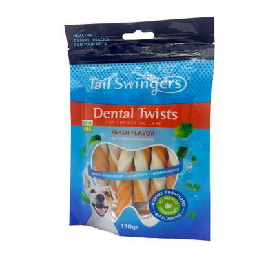 Tail Swingers Dental Twists Ροδάκινο 130gr