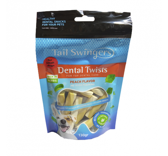 Tail Swingers Dental Twists Ροδάκινο 130gr Small Breeds