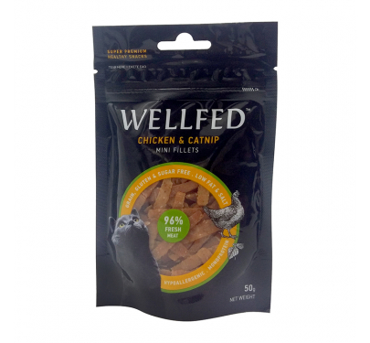 Wellfed  Λιχουδιές με Κοτόπουλο & Catnip 50gr