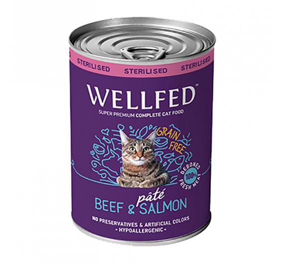 Wellfed Sterilised Beef & Salmon 400gr