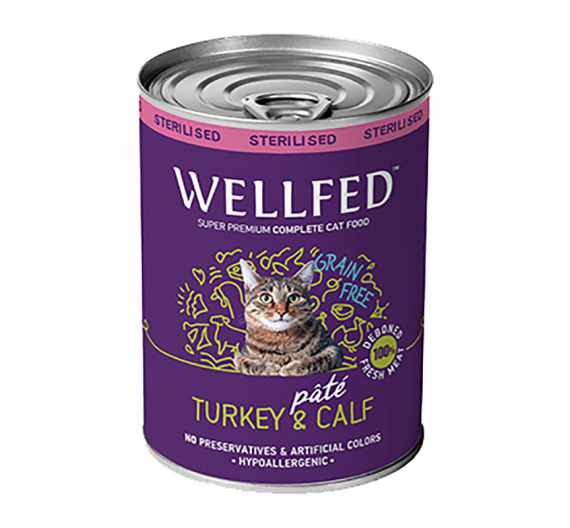 Wellfed Sterilised Turkey & Calf 400gr