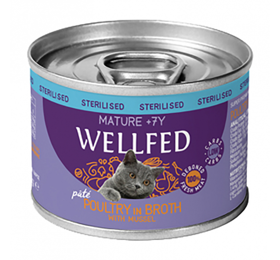 Wellfed Mature 7+ Poultry & Mussel 200gr