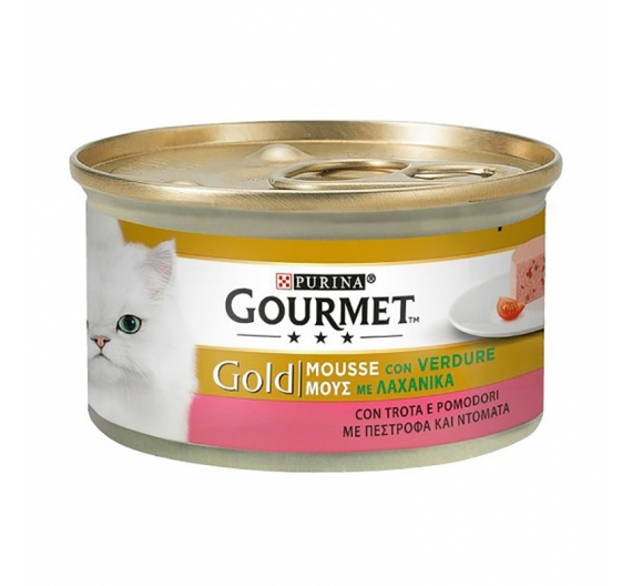 Purina Gourmet Gold Mους Πέστροφα & Λαχανικά 85gr