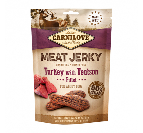 Carnilove Snack Jerky Turkey & Venison Fillet 100gr