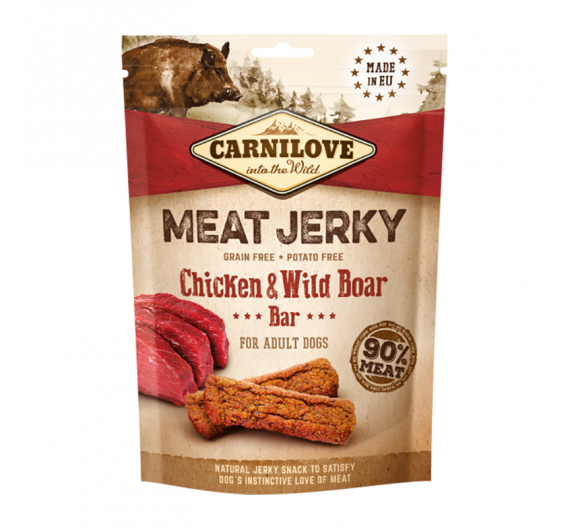 Carnilove Snack Jerky Chicken & Wild Boar Bar 100gr