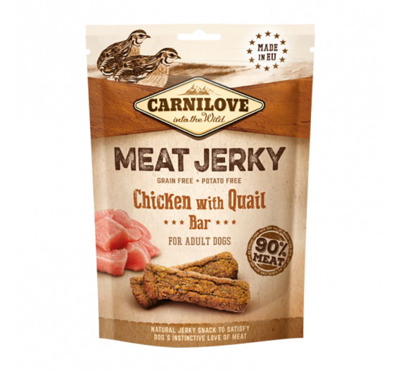 Carnilove Snack Jerky Chicken & Quail Bar 100gr Carnilove Snack Jerky Chicken & Quail Bar 100gr