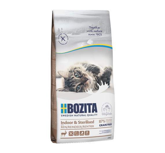Bozita Indoor & Sterilised Τάρανδος Grain Free 2kg