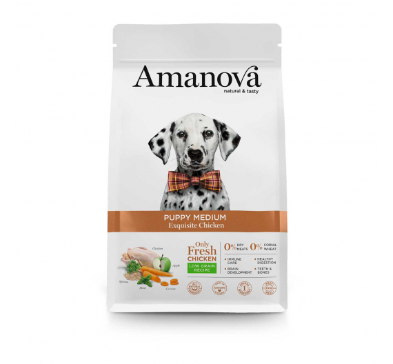 Amanova Dog Puppy Medium Exquisite Chicken 2kg Low Grain