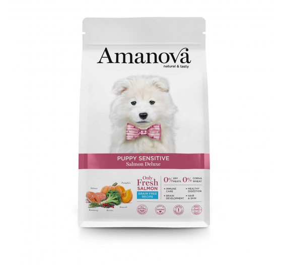 Amanova Dog Puppy Sensitive Salmon Deluxe 7kg Grain Free