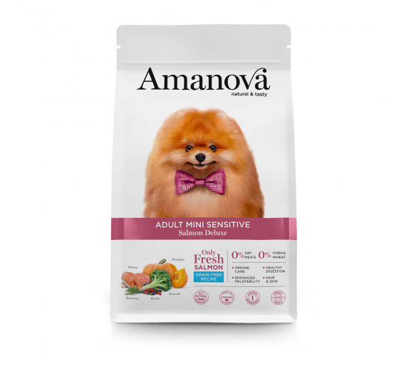 Amanova Dog Adult Mini Sensitive Salmon Deluxe 2kg Grain Free