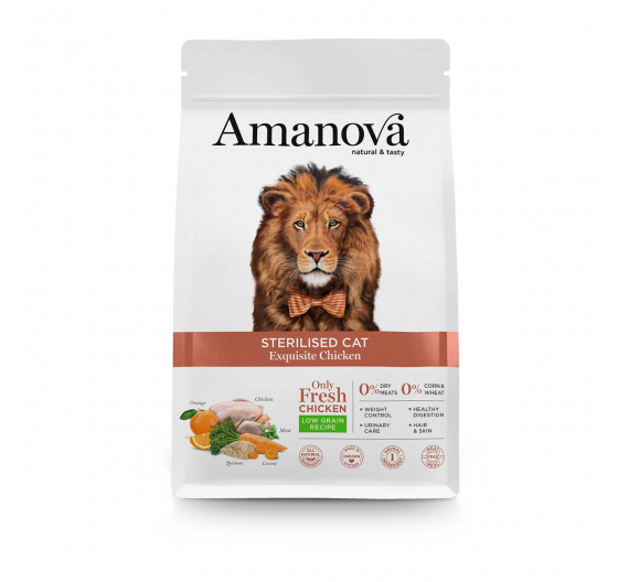 Amanova Sterilised Cat Exquisite Chicken 1.5kg Low Grain