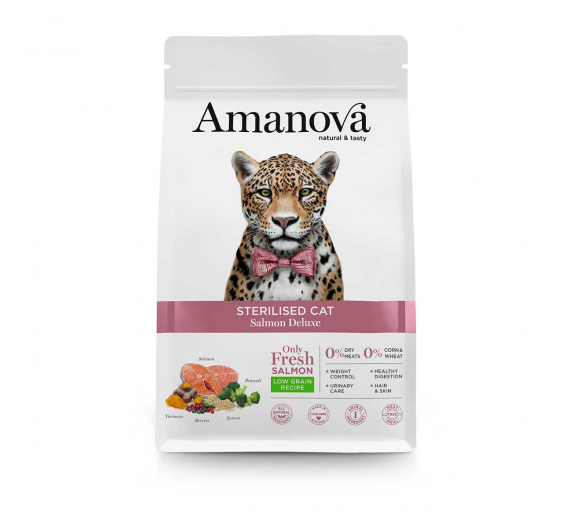 Amanova Sterilised Cat Salmon Deluxe 1.5kg Low Grain