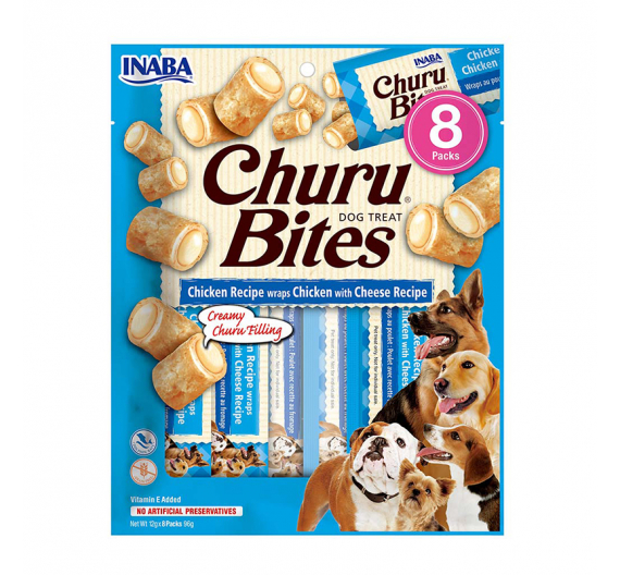 Inaba Churu Dog Bites Λιχουδιές με Κοτόπουλο & Τυρί 96gr