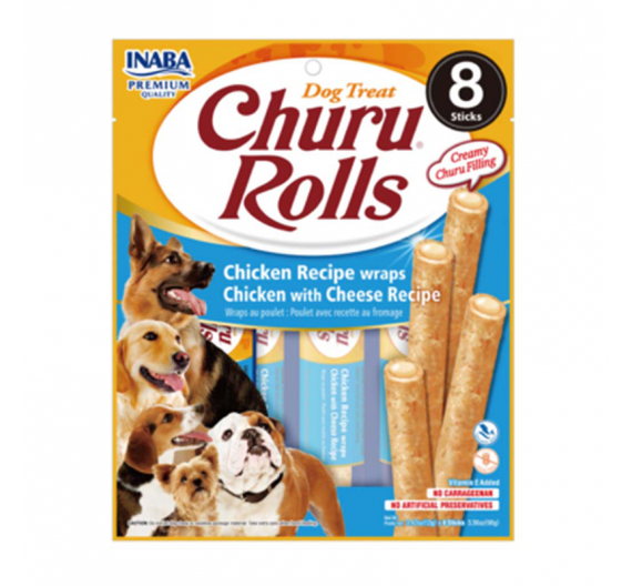 Inaba Churu Dog Rolls Γεμιστά Στικς με Κοτόπουλο & Τυρί 96gr