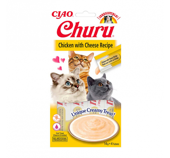 Inaba Churu Cat Κρεμώδης Λιχουδιά με Κοτόπουλο & Τυρί 56gr