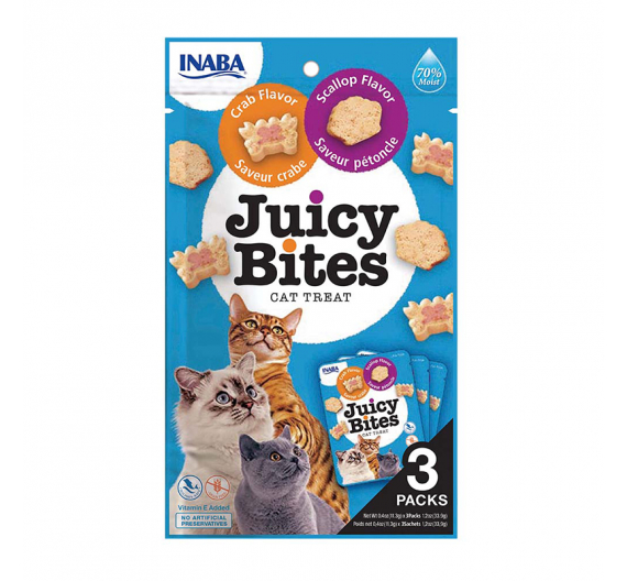 Inaba Churu Cat Juicy Bites Λιχουδιές με Χτένια & Καβούρι 33.9gr