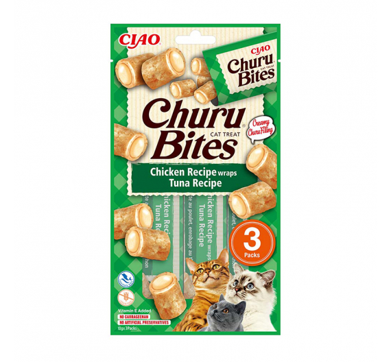 Inaba Churu Cat Bites Λιχουδιές με Κοτόπουλο & Τόνο 30gr Inaba Churu Cat Bites Λιχουδιές με Κοτόπουλο & Τόνο 30gr