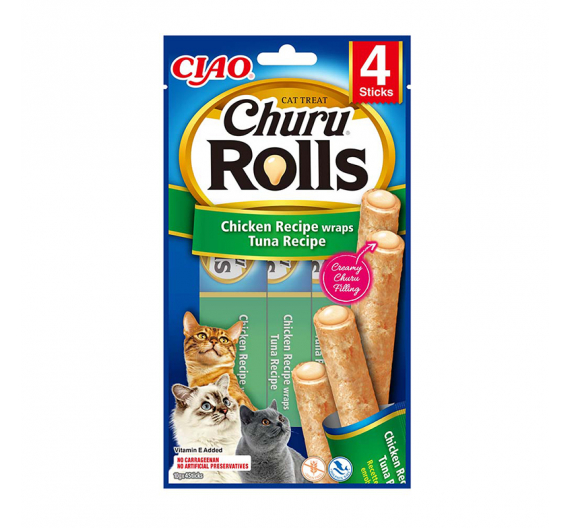 Inaba Churu Cat Rolls Γεμιστά Στικς με Κοτόπουλο & Τόνο 40gr