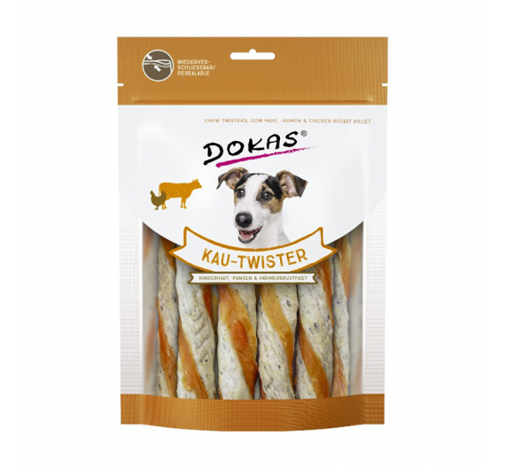 Dokas Λιχουδιές Chew Twisters Cow Hide Tripe & Chicken Breast Fillet 200gr