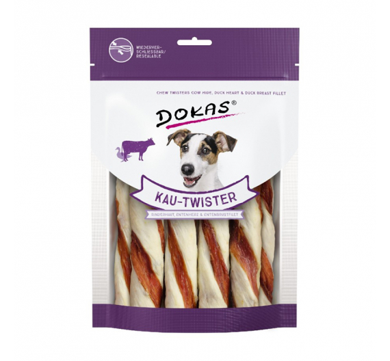 Dokas Λιχουδιές Chew Twisters Cow Hide Duck Heart & Duck Breast Fillet 200gr Dokas Λιχουδιές Chew Twisters Cow Hide Duck Heart & Duck Breast Fillet 200gr