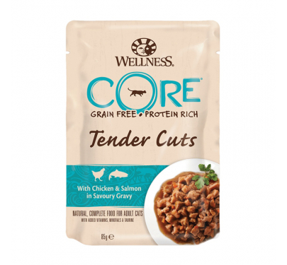 Wellness CORE Tender Cuts Κοτόπουλο & Σολομός 85gr