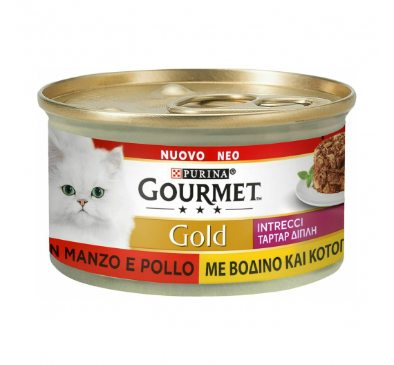 Gourmet Gold Ταρτάρ Διπλή Απόλαυση με Βοδινό & Κοτόπουλο 85g