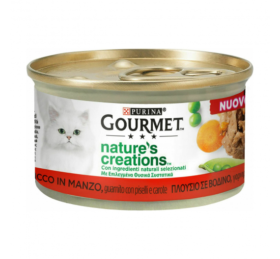 Purina Gourmet Nature's Creations Βοδινό με Αρακά & Καρότα 85gr