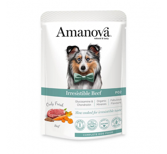 Amanova Dog Adult Irresistible Beef Grain Free 100g Φακελάκι