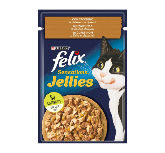 Felix Sensations με Γαλοπούλα & Σπανάκι σε Ζελέ 85gr