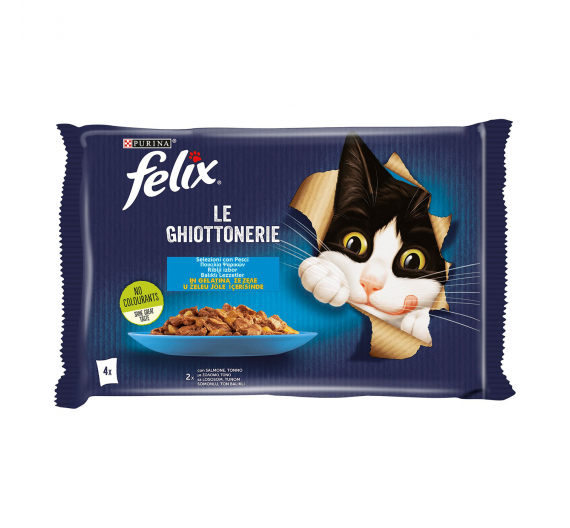 Felix Πολυσυσκευασία με Σολομό & Τόνο σε Ζελέ 4x85gr