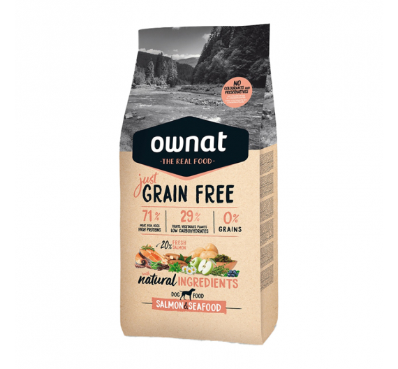 Ownat Just Dog Adult Grain Free Σολομός & Θαλασσινά 3kg