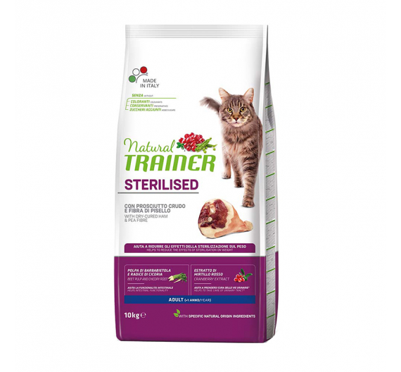 Natural Trainer Adult Sterilized Προσούτο 10kg